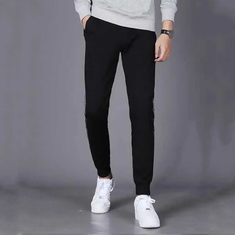 Trendy Versatile Spring Casual Pants Men Elastic Waist Contrasting Pockets Zippers Tie Feet Fashion Loose Sports Sweatpants 2024 X250319