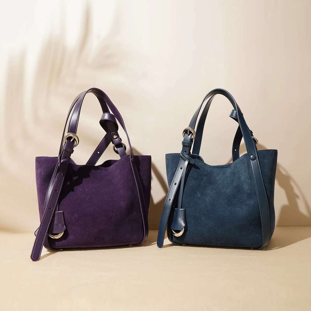 Suede Bags Women Shoulder Handbag And Purses Matte Leather Basket Bag Crossbody Mini Tote
