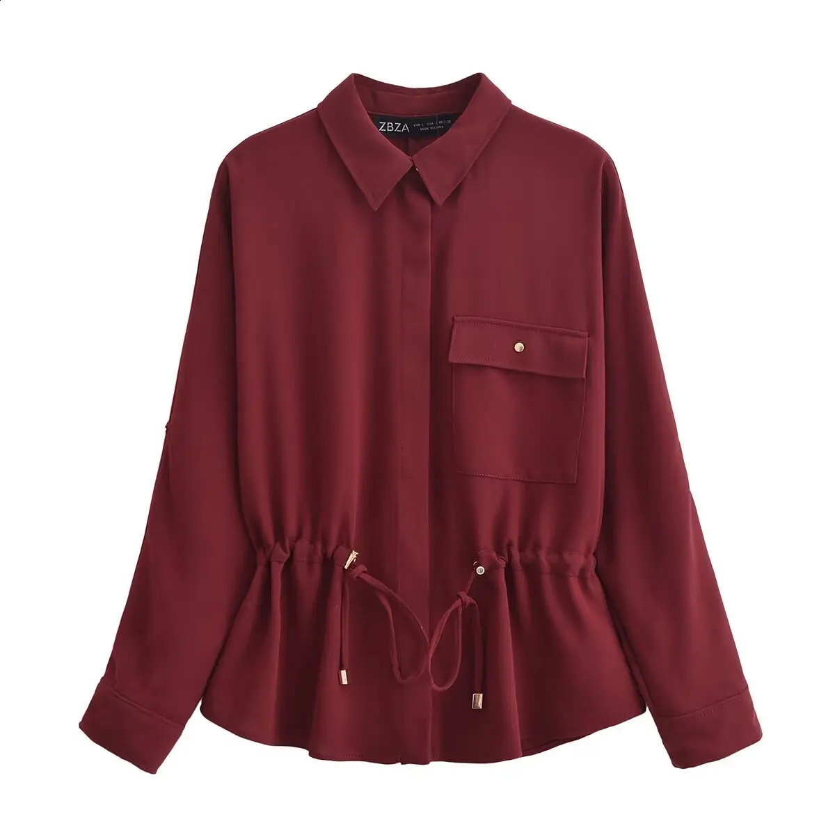 Spring Two Piece Wide Leg Pants Set Crepe Loose Shirt with Casual Summer Long Sleeve Womens 250319