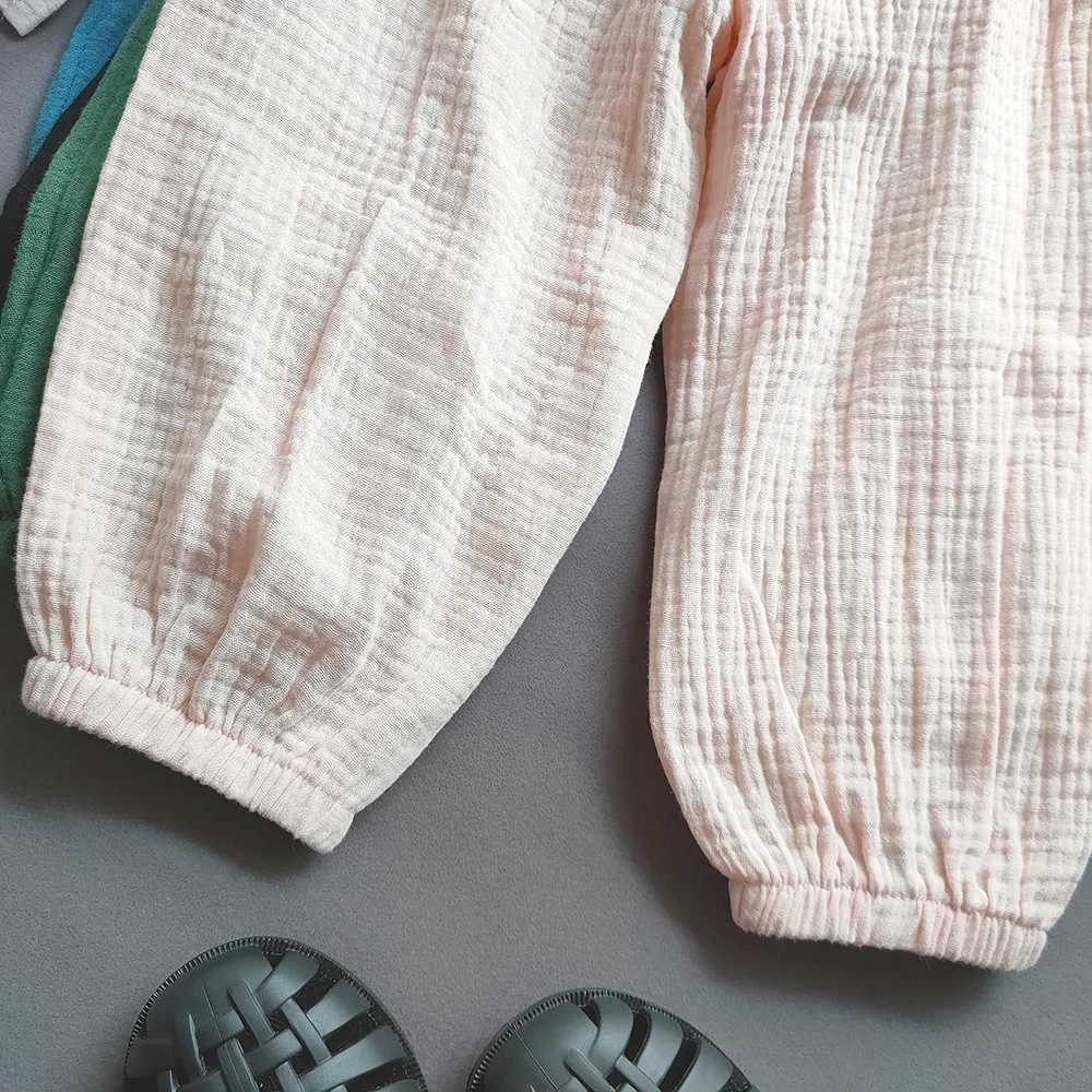 Summer boys and girls cotton linen pants casual baby loose harem pants girls breathable pants childrens clothingT250318
