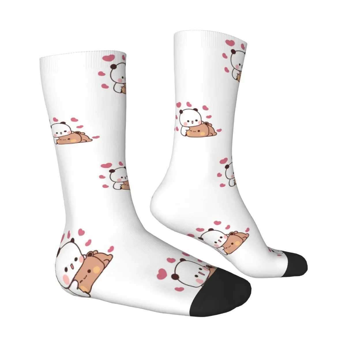 Fun Crazy Mens Socks Embrace Love Hip Hop Harajuku Bubu Dudu Cartoon Seamless Pattern Printed Boy Crew Socks Casual Gift X250319
