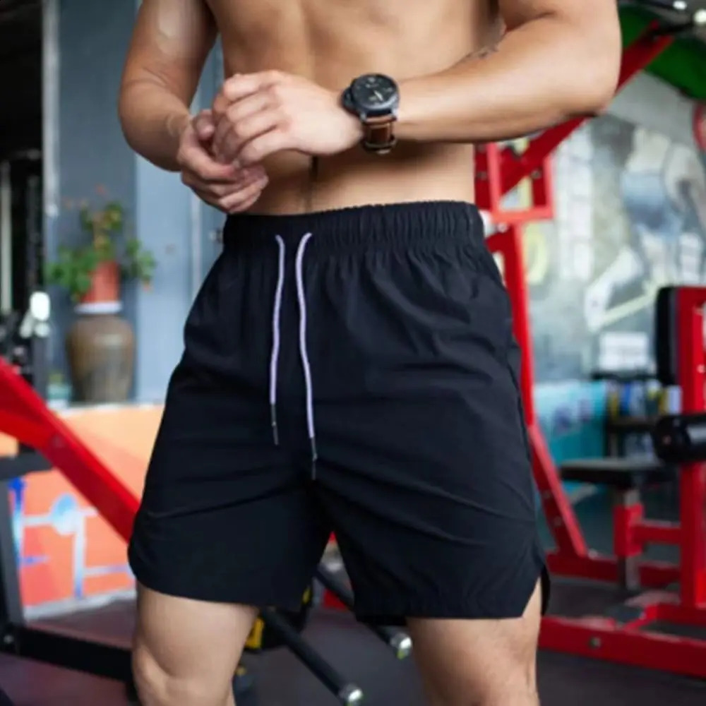 2024 Mens Gym Fitness Loose Sports Pants Summer Quick Dry Leisure Beach Brand 250312