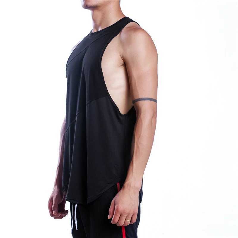 New Fitness Tank Top Mens Gym Fitness Sleeveless Mens Stringer Single Sleeve Summer Casual Loose UnderwearT250318