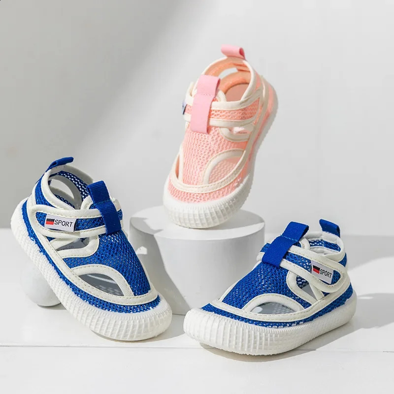 Kids Sandals Children Summer Shoes Boys Girls Half Cutouts Hollow Fashion Toecapped Candy Color Soft Breathable 2130 250304