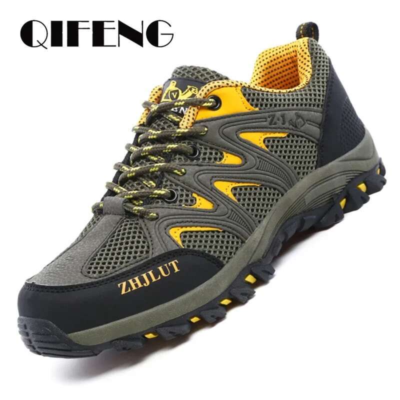 2025 new summer men's casual outdoor mesh sports shoes women's non slip lace up hiking shoes breathable camping designer fashionable black s