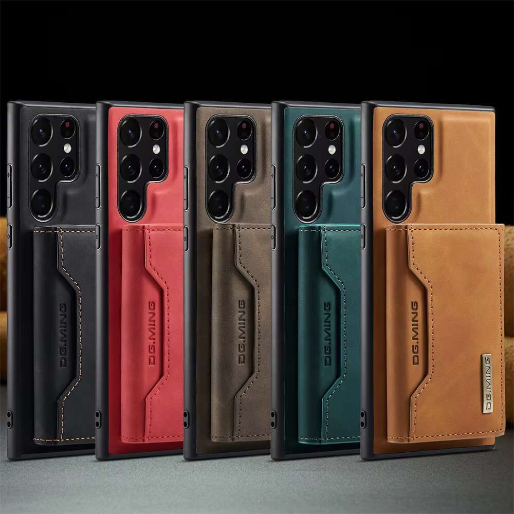 Detachable Leather Magnetic Card Pocket Phone Galaxy S23 S24 Plus Ultra, Wallet Case for Samsung S22 Ultra
