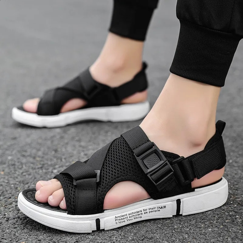Soft mens comfortable non slip mens sandals high-quality woven beach sandals mens gladiator sandals summer casual flat shoes 250317