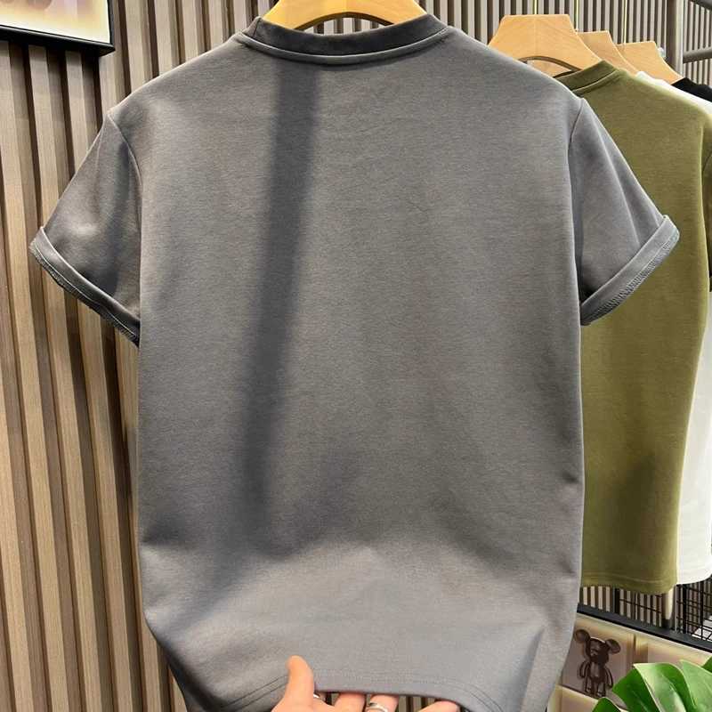 2025 Summer New Mens Embroidered Short Sleeve T-shirt Fashion Trend Casual T-shirt Mens Loose Luxury T-shirtT250318