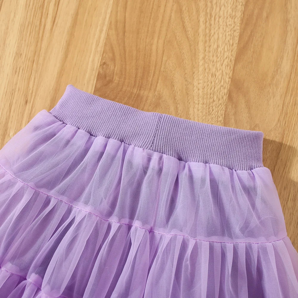 Summer girls baby skirt mesh pommel skirt pleated solid color sweet princess skirt all skirt pro-appropriation beach wind 250319