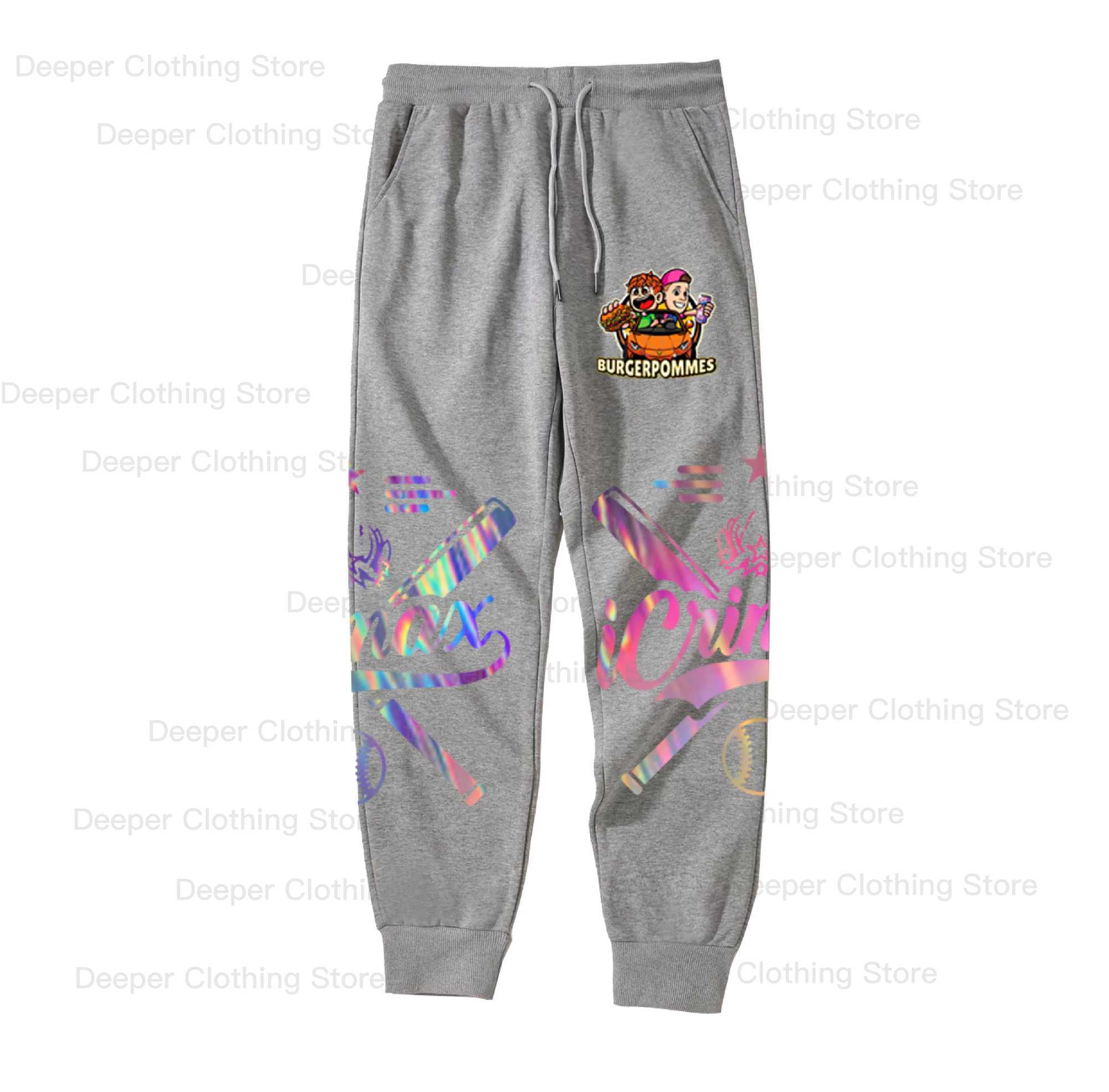 Burgerpommes icrimax Sports pants Men/Women Harajuku Kawaii Sweatpants Y2k Unisex Anime Cartoon kids boy Fashion Casual pants X2503191