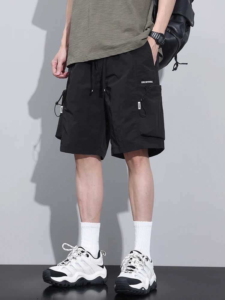 2024 Summer Mens Thin Shorts Cargo Side Pocket Runner Bermuda Knee Basketball Shorts Mens M-4XL W250319