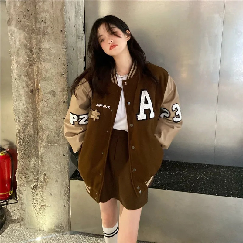 AutumnWinter Loose Retro Baseball Clothing Personalized Jacket for Women 250317