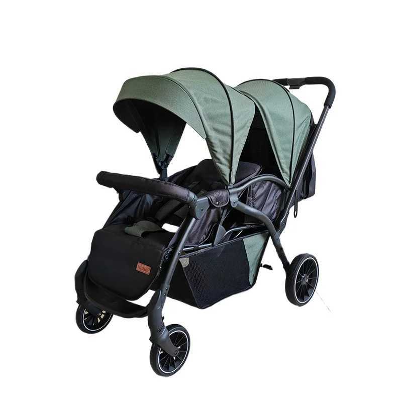 Double baby stroller lightweight double baby stroller foldable baby stroller high landscape suitable for infants aged 0-3 years old Z250319