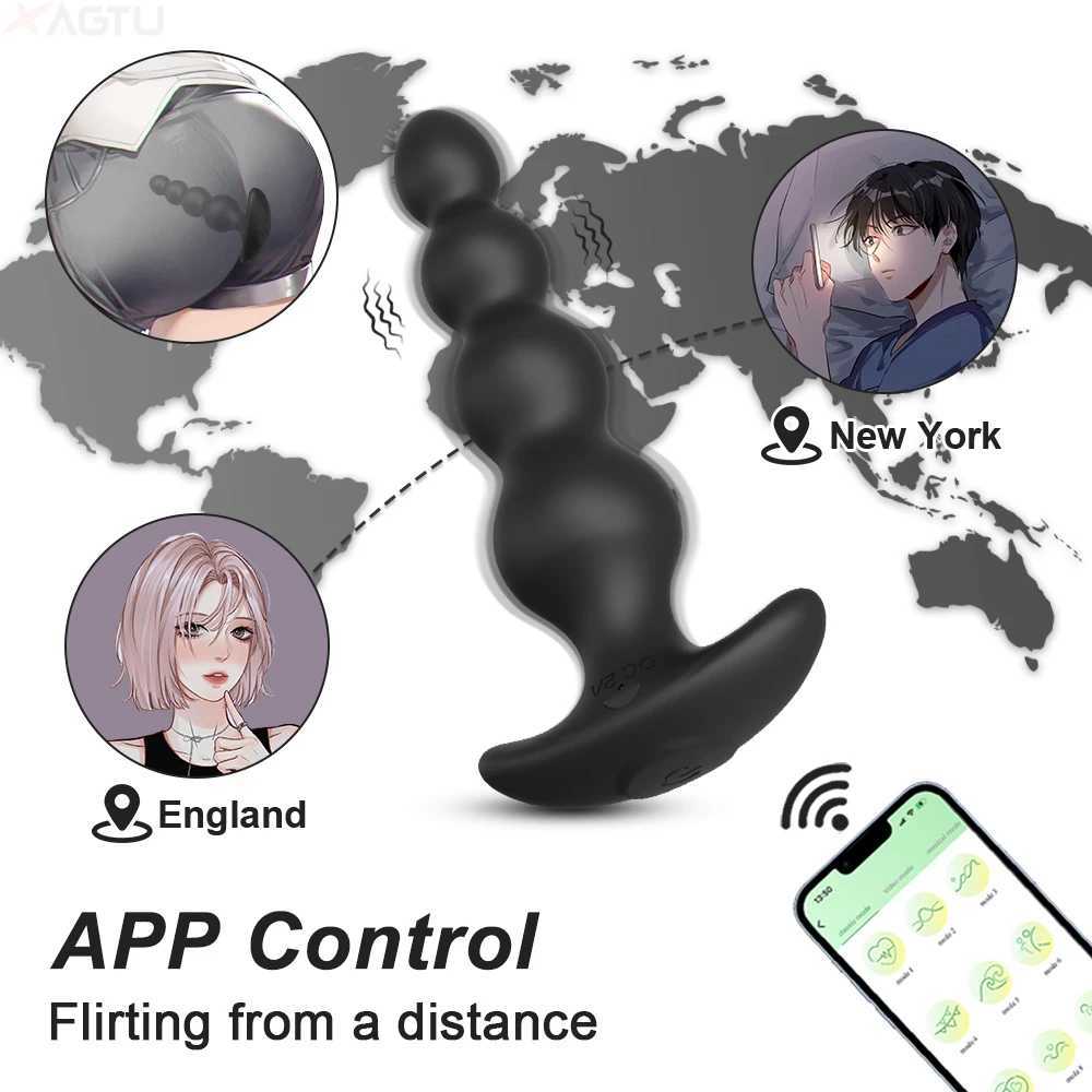 Application control anal vibrator male prostate massager wireless Bluetooth hip plug vibration adult sex toy W250319