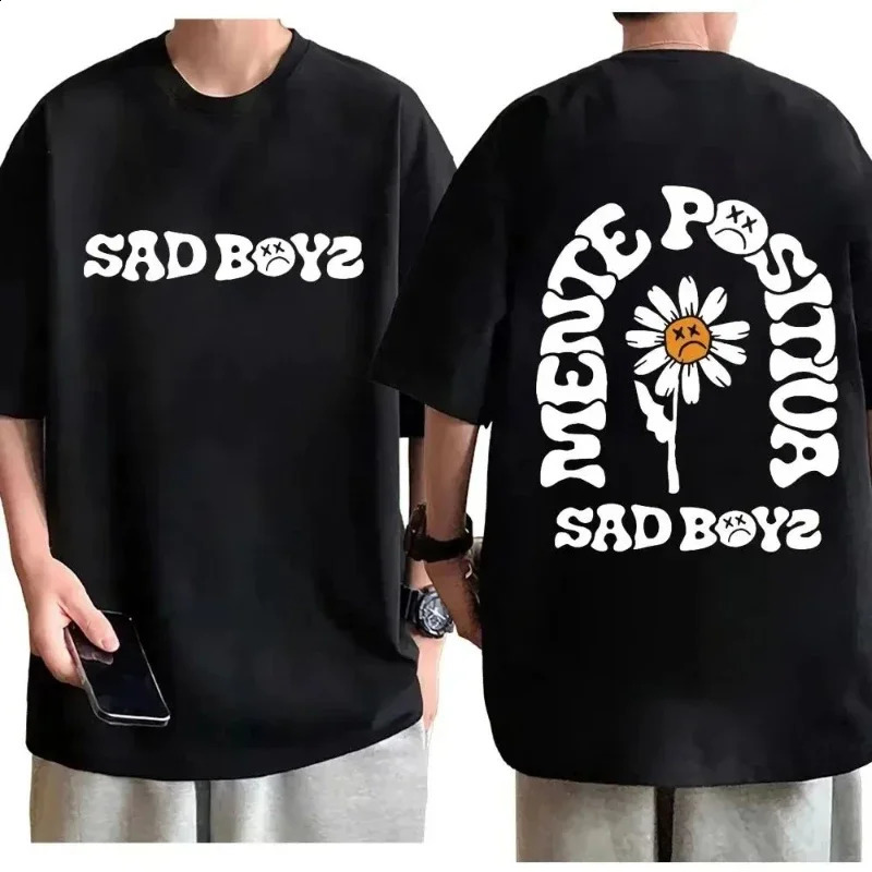 Young singer H Sad childrens Flores fun Tshirt Moda fashion womens cotton premium round neck loose Y2k 250319