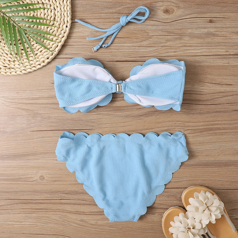 Sexy Bandeau Bikini Set Women Brazilian Swimsuit Solid Swimwear Female Summer Beachwear Bathing Suit Bequine 250314