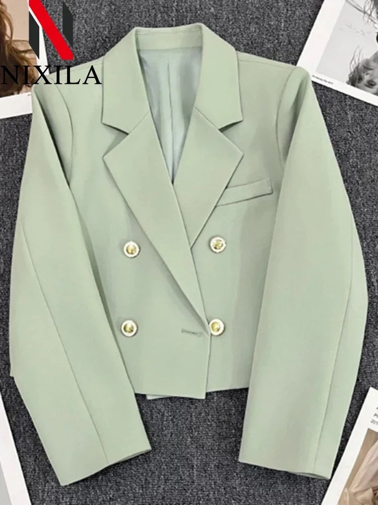 in Spring Autumn Blazer for Women Office Lady Jacket Korean Fashion Coats Chic Elegant Tops Outerwears Female Clothing 250319
