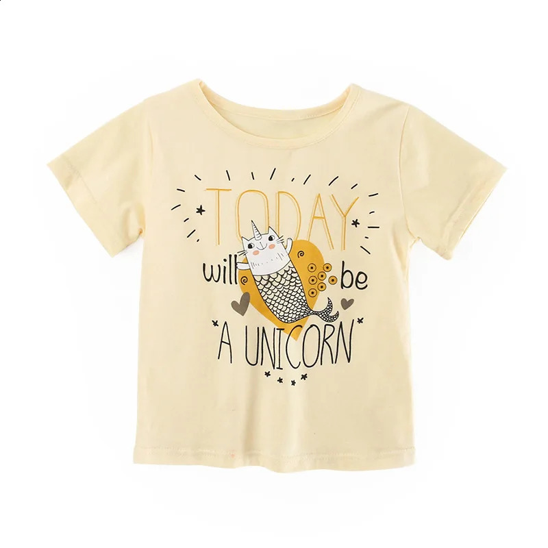 Kids Girl T Shirt Summer Baby Cotton Tops Toddler Tees Clothes Children Clothing Cartoon T-shirts Short Sleeve Casual Wear 250319