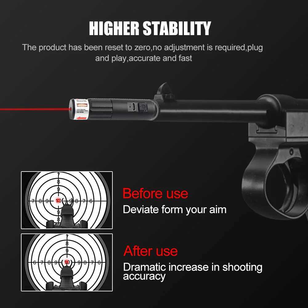Green/Red Laser Colliding Point Drilling Kit USB Charging Optical Aiming Pointer for Rifle Sight with Caliber 177.22 to 12GA X250319