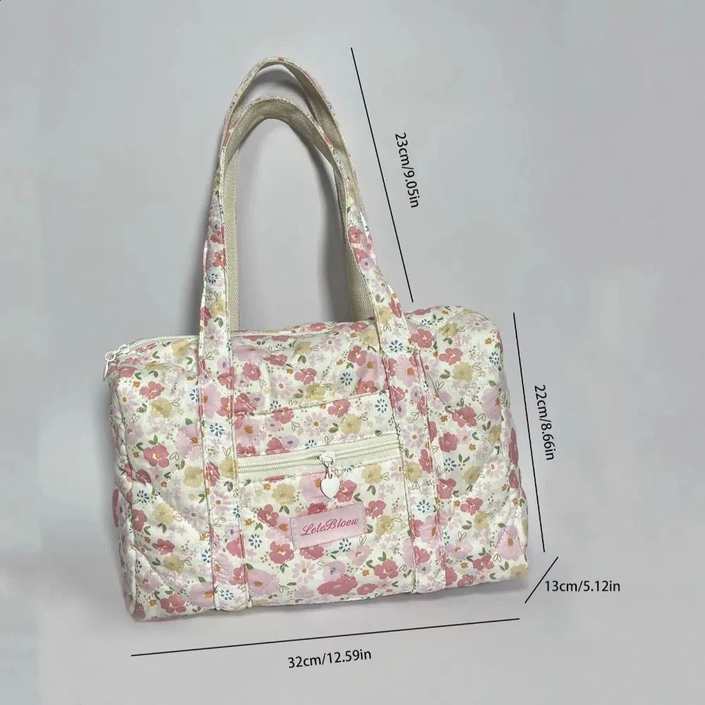 Korean Style Stroller Organizer Bags Flower Large Capacity Floral Mummy Bag Lightweight Tote Baby Diaper Organizer Female 250319