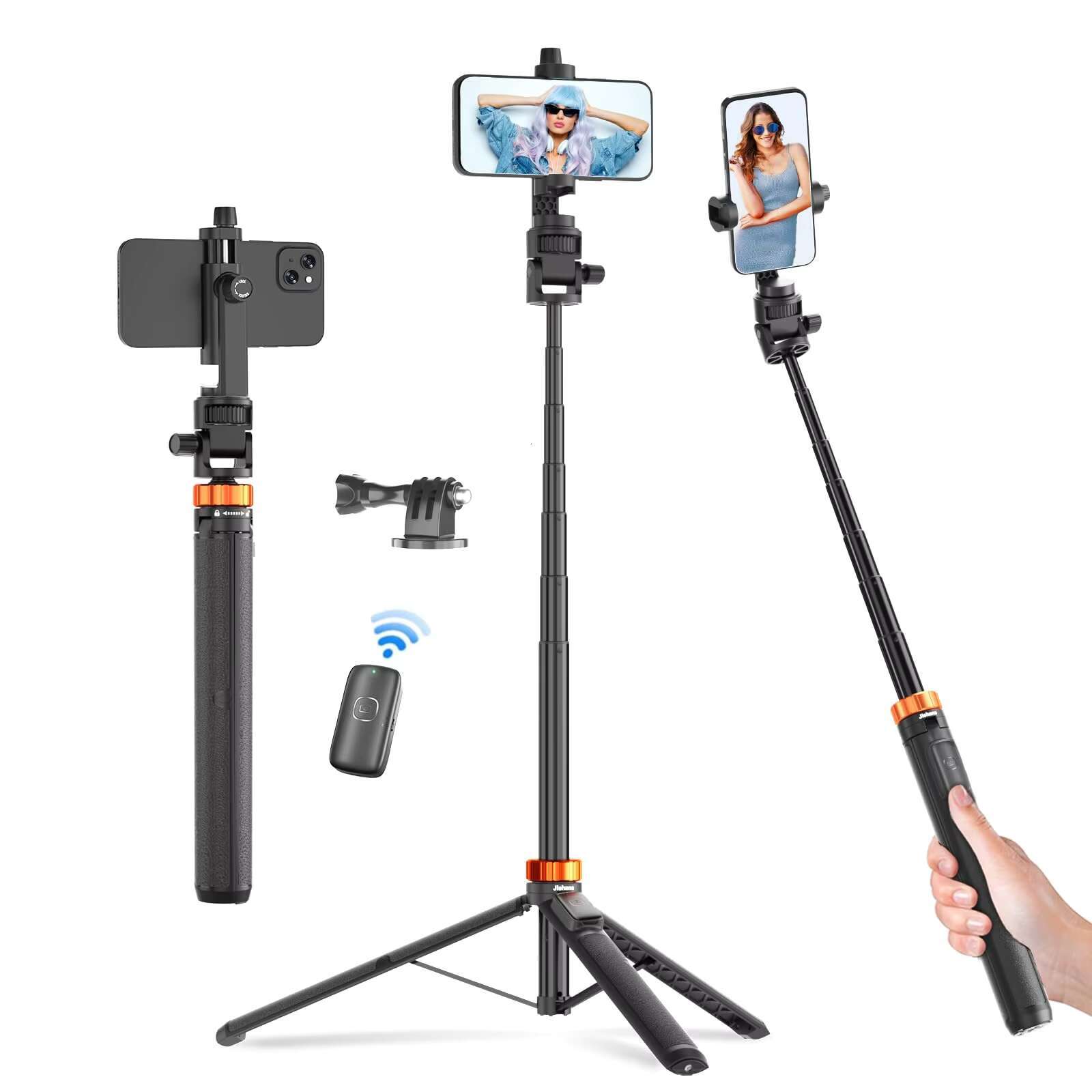 Kingjoy M080 Folding Wireless Remote Mobile Phone Mini Pocket Monopod Selfie Stick Tripod for iPhone Android