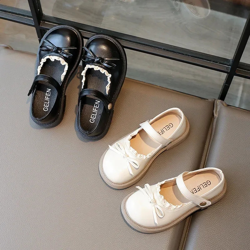 Jogerli Princess Shoes Baby Lace Ruffles Appealing Girls Student School Mary Janes Child Loafer Flats 250319