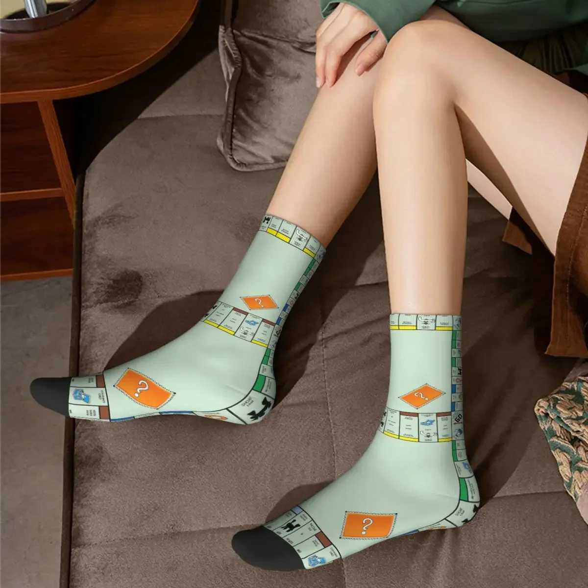 Board Game - Monopoly Socks Harajuku High Quality Long Socks Four Seasons Long Socks Accessories Mens and Womens Christmas Gifts X250319