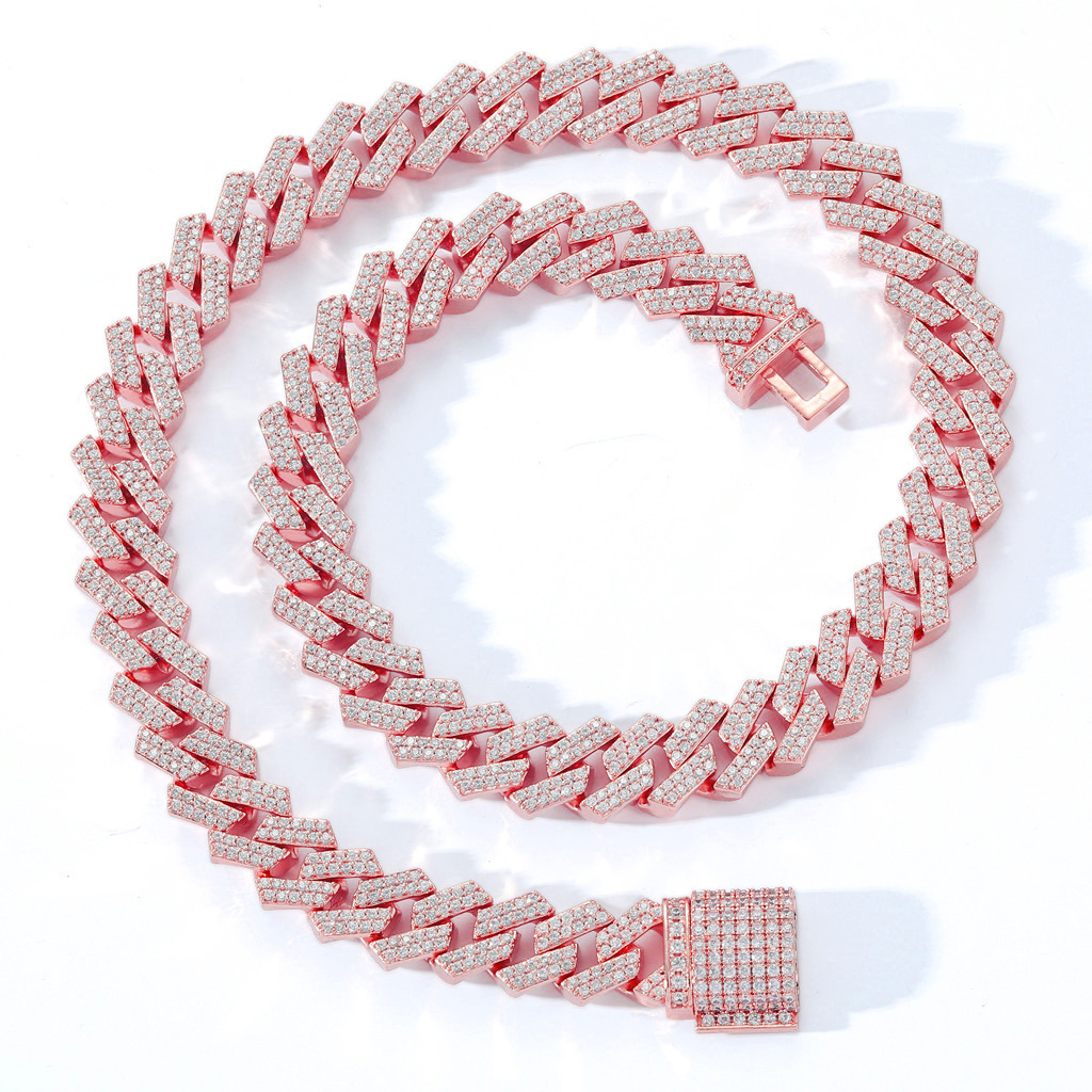 Wholesale 12MM Moissanite k Chain Necklace Hip Hop Style Iced Out Vvs Dia Sier Cuban Bracelet Fine Jewelry