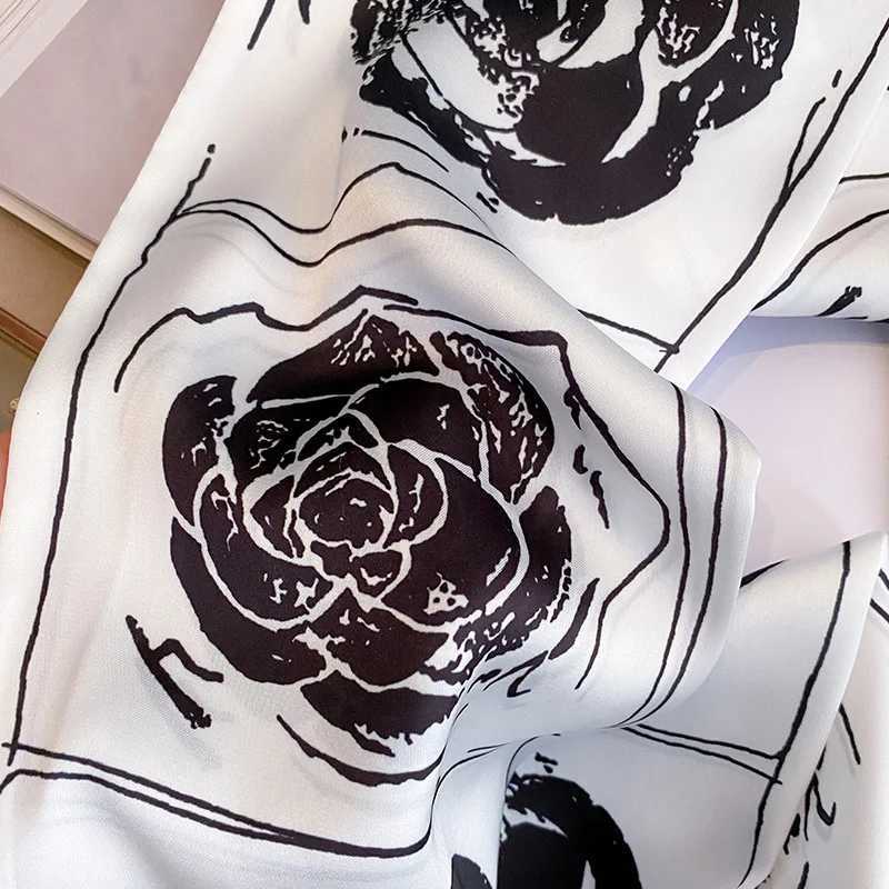 Luxury brand new printed silk scarf with ribbon bag hair strap Korean style collar headband X250319