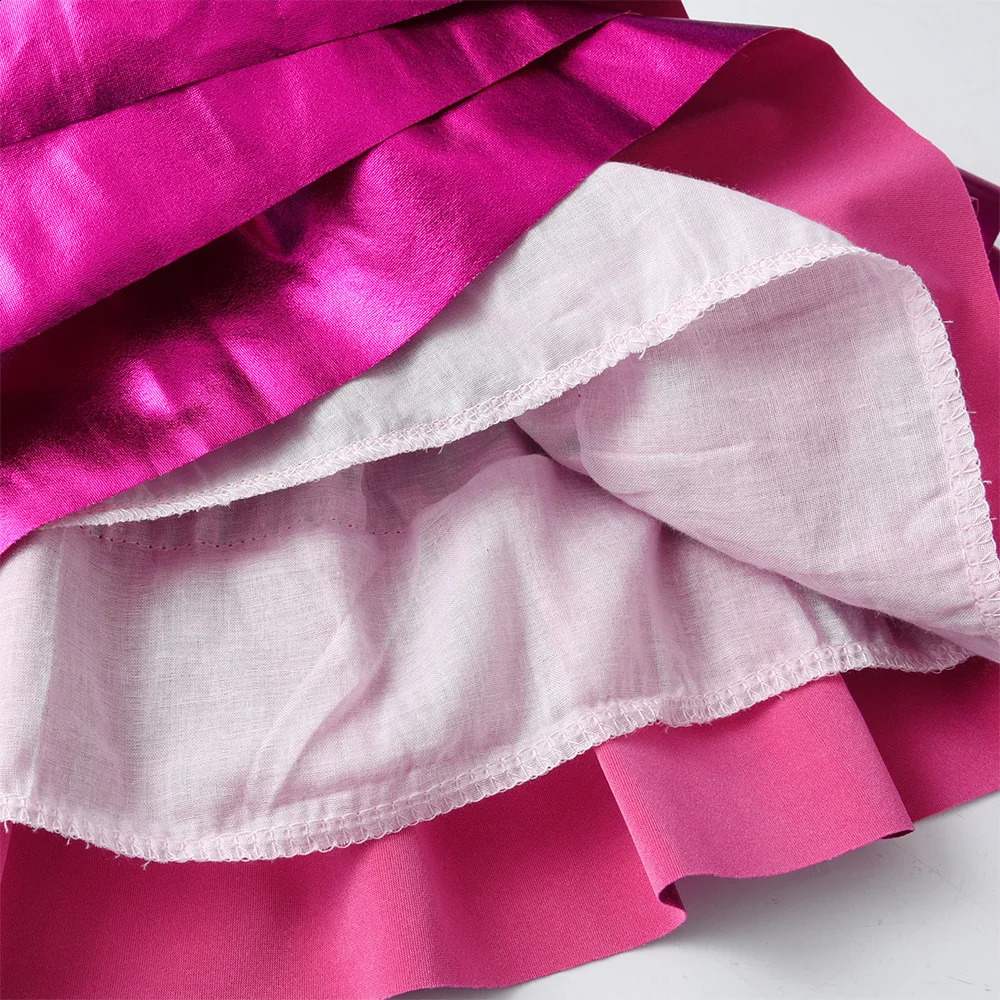 VIKITA Girls Birthday Party Princess Skirts Kids Layered Ruffles Pleated Mini Skirt Toddlers Casual Daily Red Ballet Skirts 250319