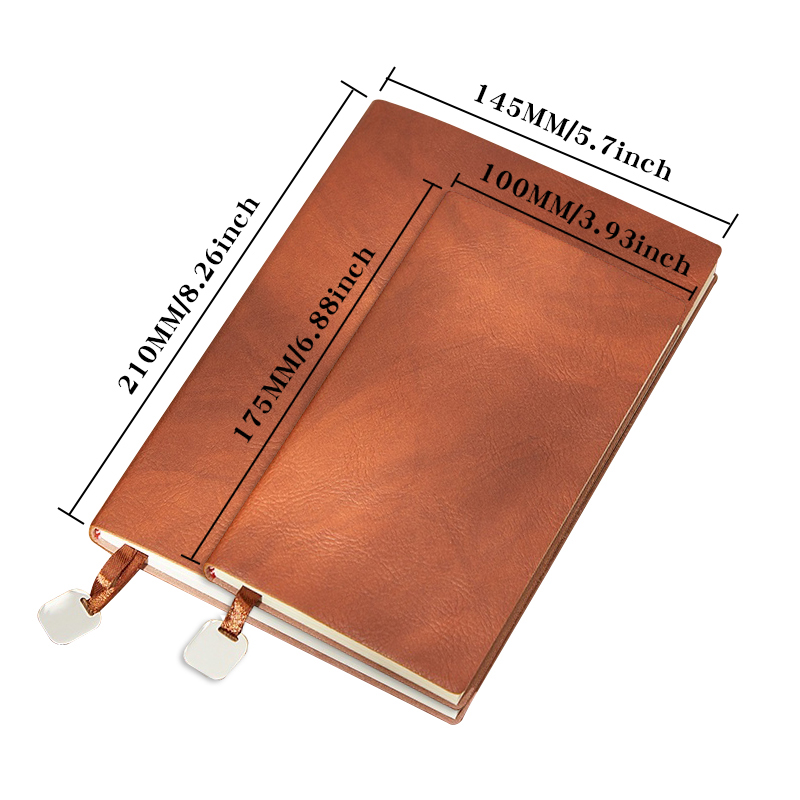 Soft Leather Notebook sub meeting minutes notepad business office with horizontal lines work journal simple student coursework book school portable