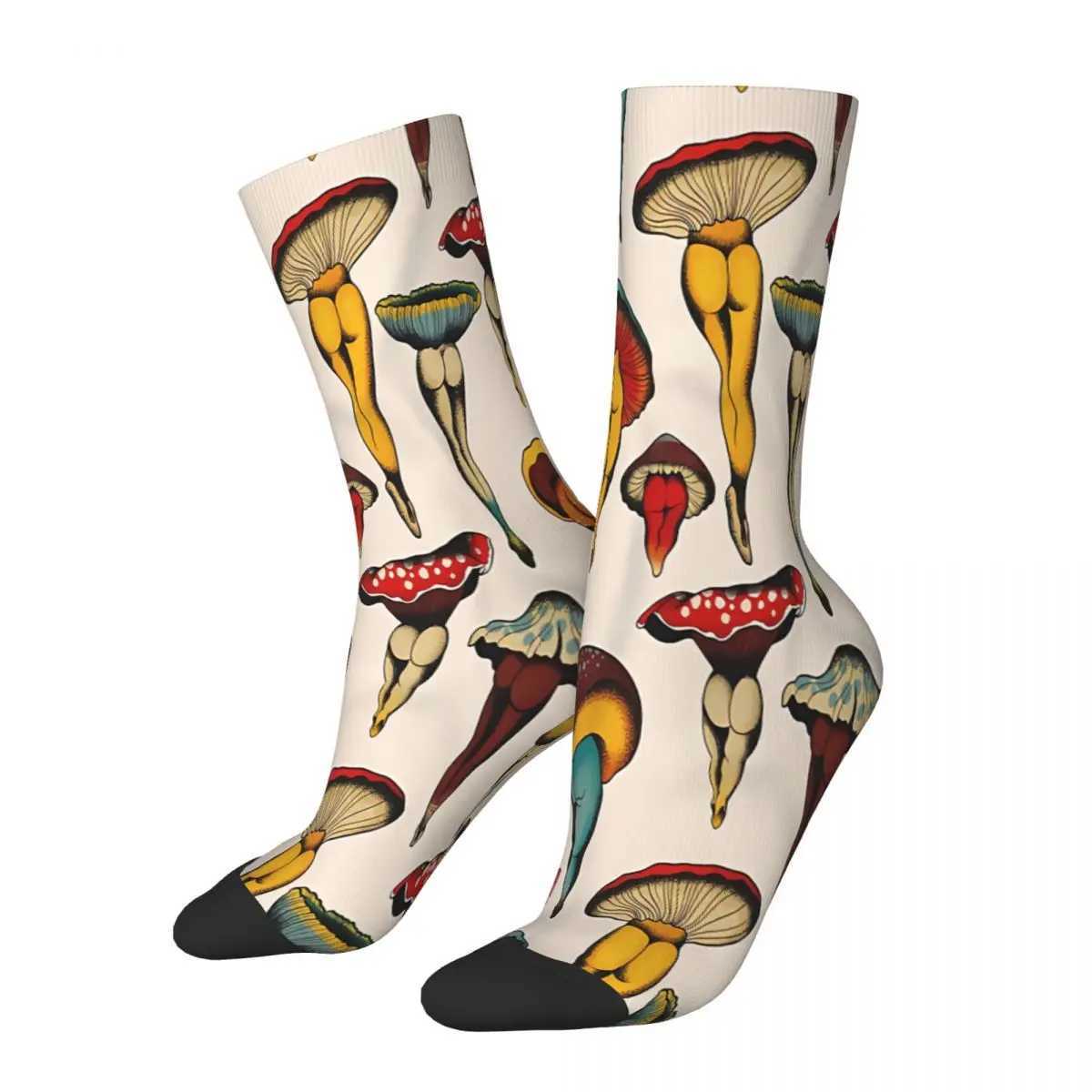 Sexy Mushroom Socks for Men and Women Spring Long Socks Printing X250319