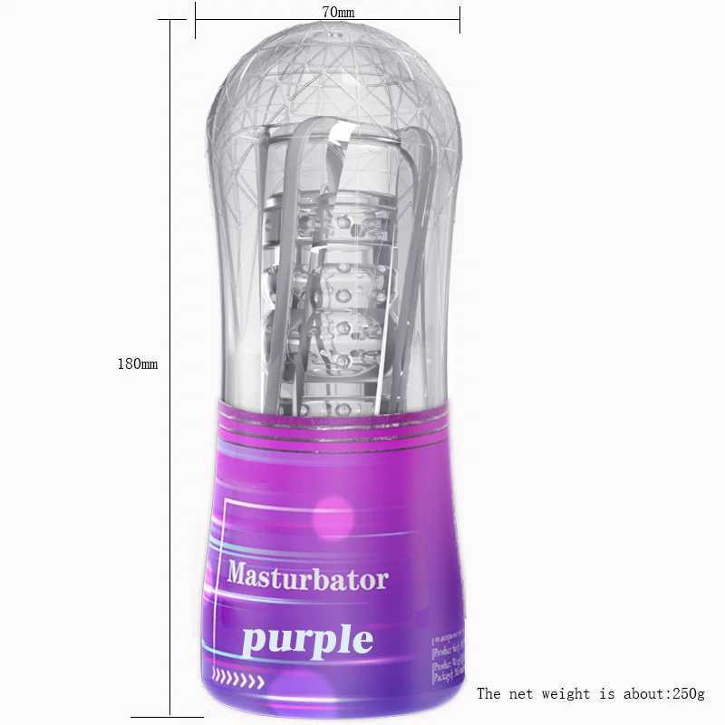 Male Masturbator Cup Soft Silicone Pussy Transparent Vagina Adult Goods Endurance Exercise Vacuum Pocket Cup for Adults Sex ToysXJ250319