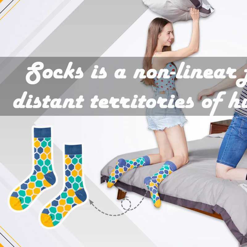 2021 Socks Mens Latest Design Middle tube Socks Autumn Socks Quality Business Geometric Lattice Colorful Mens Cotton Socks X250319