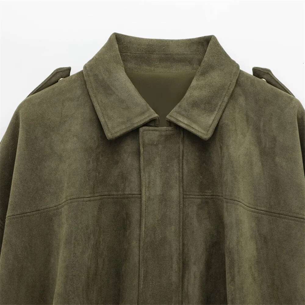 New Suede Texture Effect Pilot Jacket Decoration For Spring And Summer New Casual Women's Clothing
