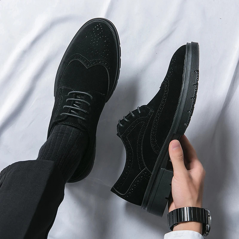 Men Oxford Shoes Comfort Suede Leather Shoes Vintage Slip-on Classic Casual Men Solid Color Shoes Wedding Male Lightweight Shoes 250314