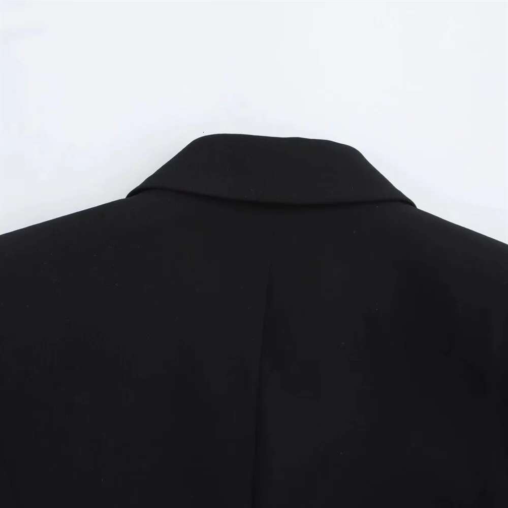 2025 RZRA Spring New Women's Fashion Casual Loose Belt Decoration Short Suit Collar Long Sleeve Dress