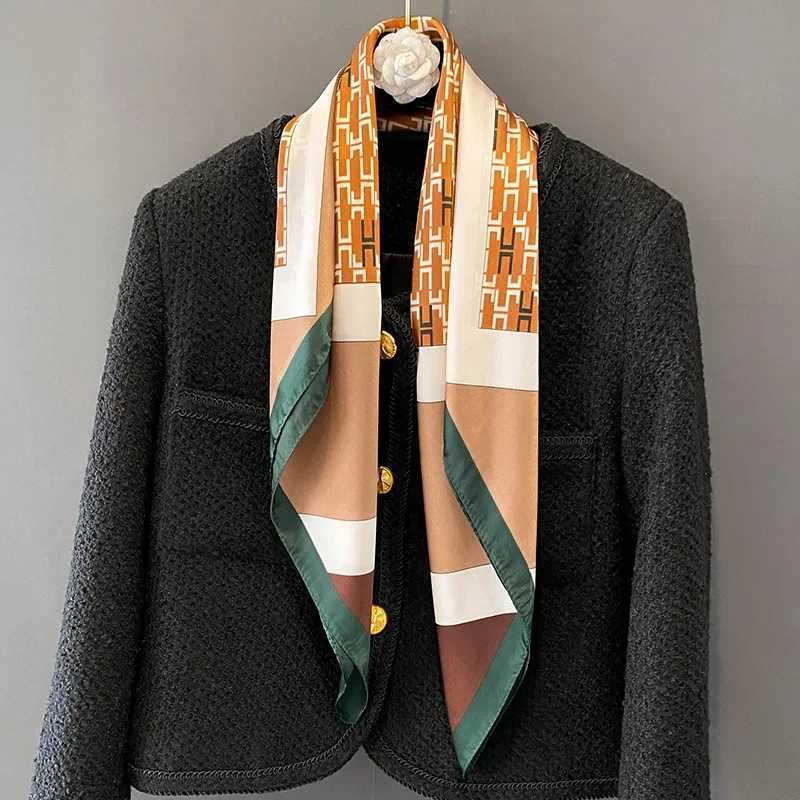 Wen 2024 New Scarf Four Seasons Design Kerchief Popar 70X70CM Square Scarf Luxury Sunset Beach Silk Headscarf X250319