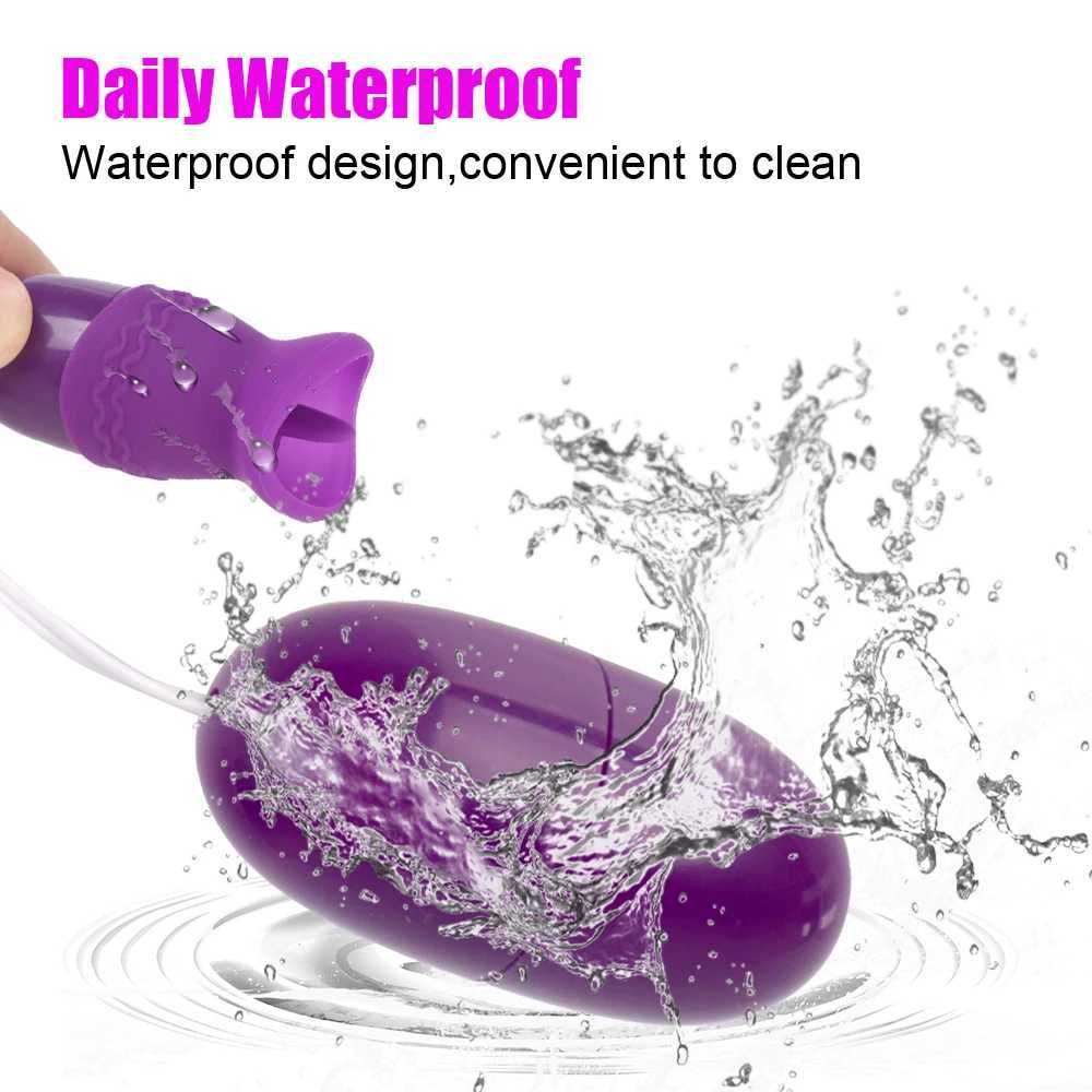Vagina Massage G Spot Clitoris Stimulator Tongue Oral Licking Vibrator Powerful Sex Toys for Women Double Vibrating W250319