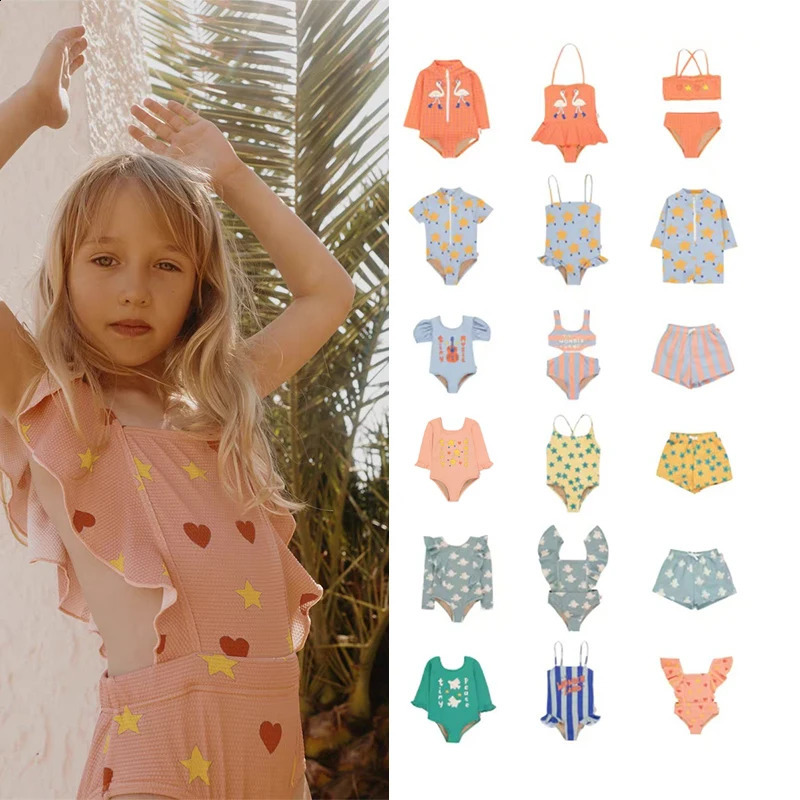 Kids Swimsuit 25 Summer TC Baby Swim Clothes Girls One-Piece Swimsuit Boys Beach Resort Swim Trunks 250319
