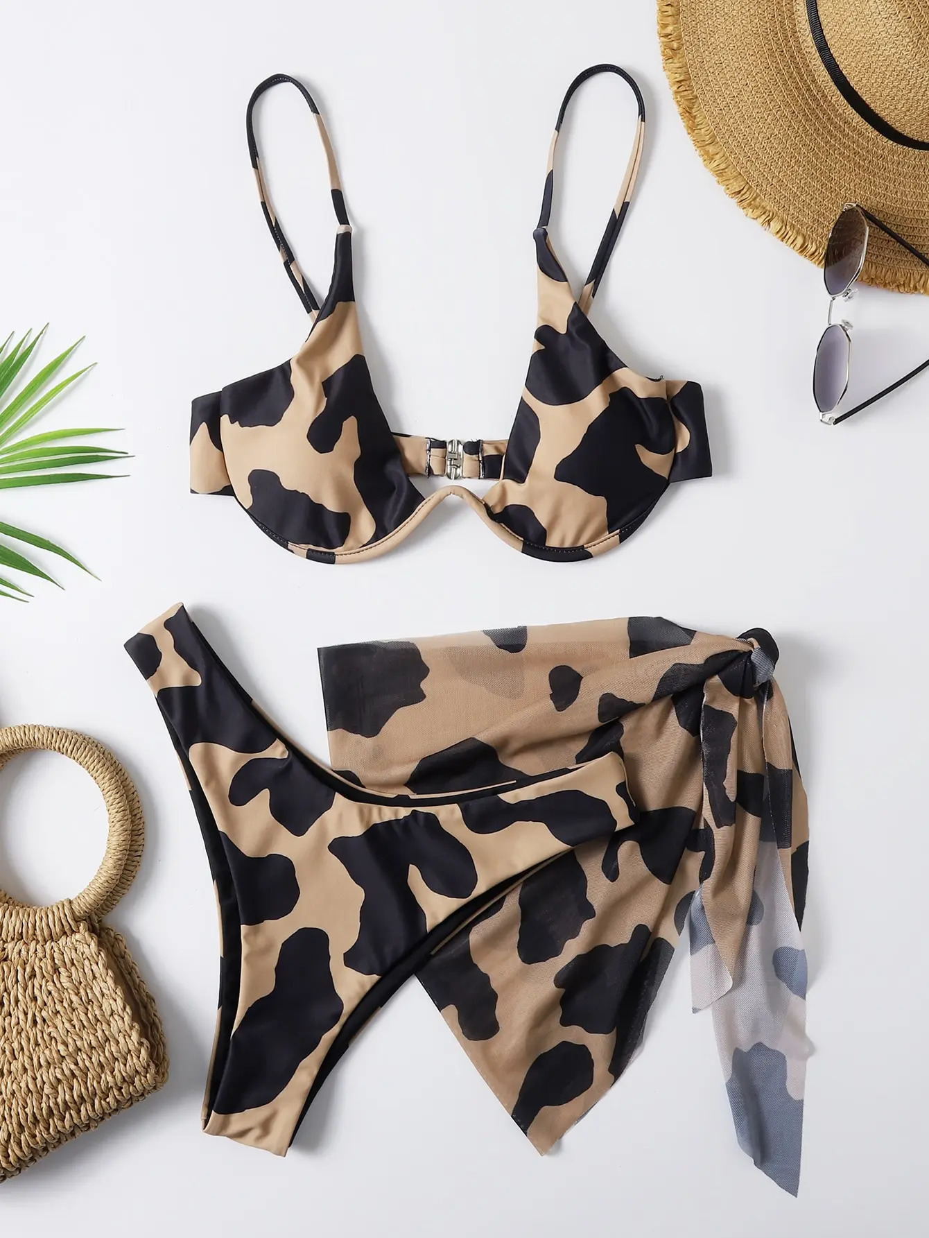 3 Pieces Push Up Bikinis Women Thong Swimsuit Sexy Brazil Swimwear Female Padded Bathers Bathing Suit Swimming Beachwear 250314