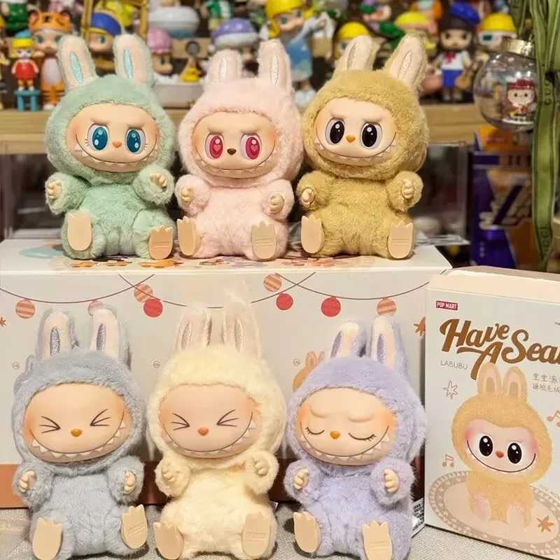 Popmart Labubu 2nd Generation Monster Sitting at Party Vinyl Blind Box Heartbeat Macaron AMP; Ampere Duodo pendant decorationT250318