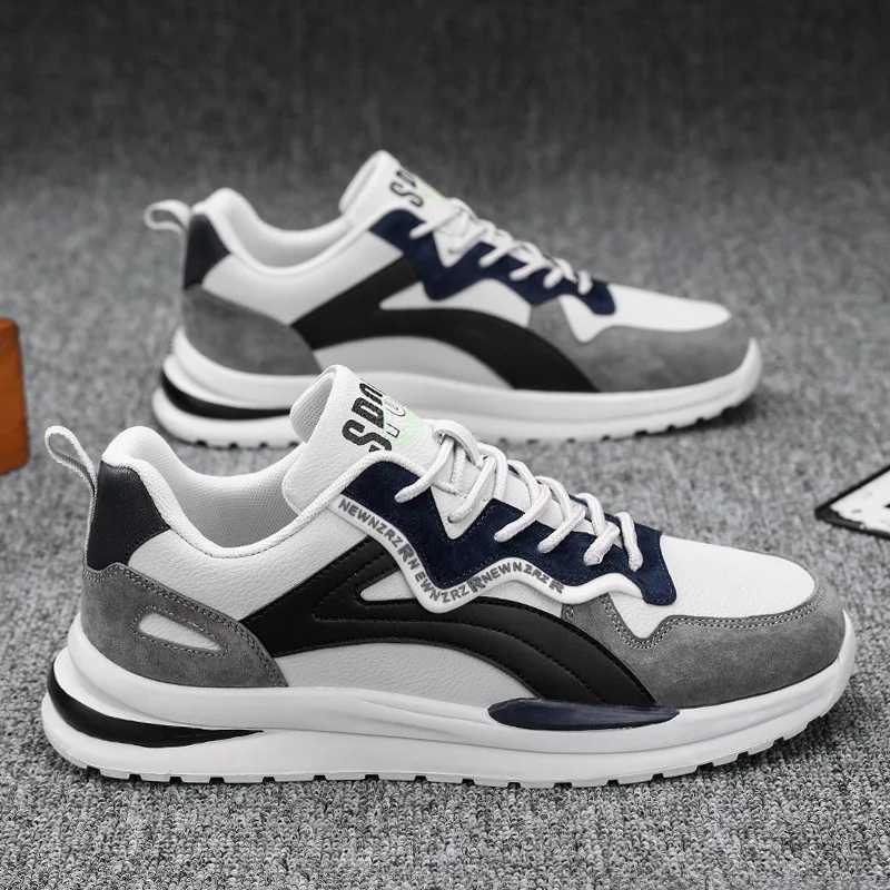 Men Shoes Outdoor Sneakers 2025 Fashion Lightweight Running Shoes PU Leather Tennis Shoes Mesh Lace Up Casual Shoe Tenis Hombres Z250319