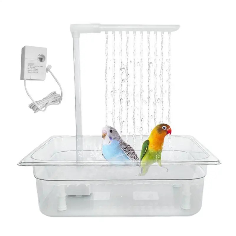 Bird bathtub shower box automatic parrot fountain multipurpose bird with multiple faucets for parachute cleaning 250318
