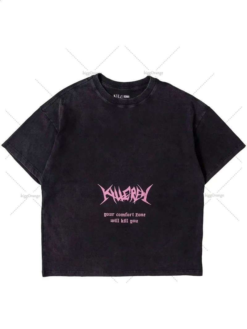 Cotton Y2K Fashion Harajuku T-shirt European and American Street Fashion Casual Edition Loose Short Sleeve 250317