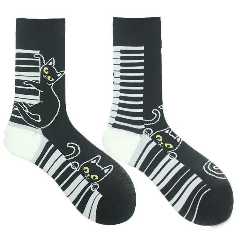 AB Professional Design Funny Socks Men Happy Animal Music Beer Skarpetki Socken Hip Hop Big Size Meias Skateboard Divertidos X250319