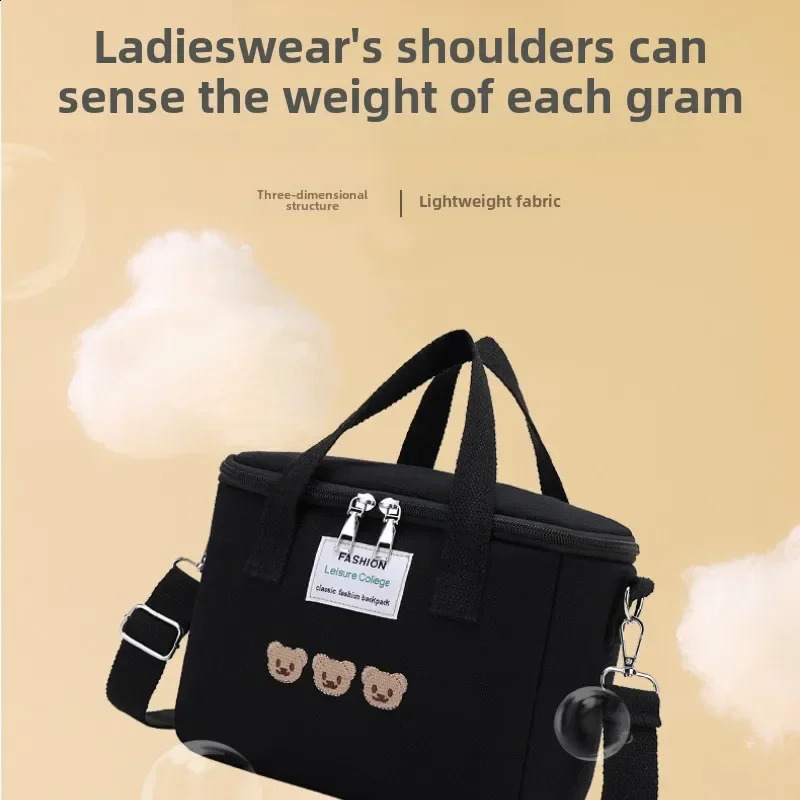 Large Capacity Multifunctional Waterproof One-shoulder Mummy Bag Cartoon Bear Portable Fashion Mummy Bag Outdoor Travel 250319