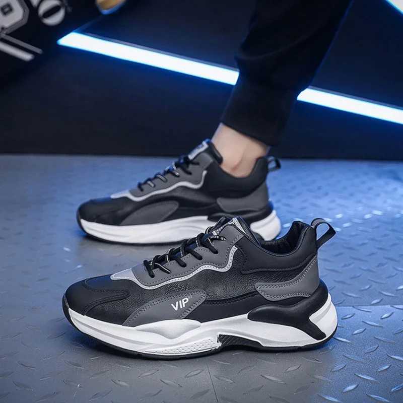 Platform Mens Sneakers Comfortable Running Shoes PU Leather Casual Shoes Non Slip Wear-resistant Men Tennis Shoe Tenis Masulino Z250319