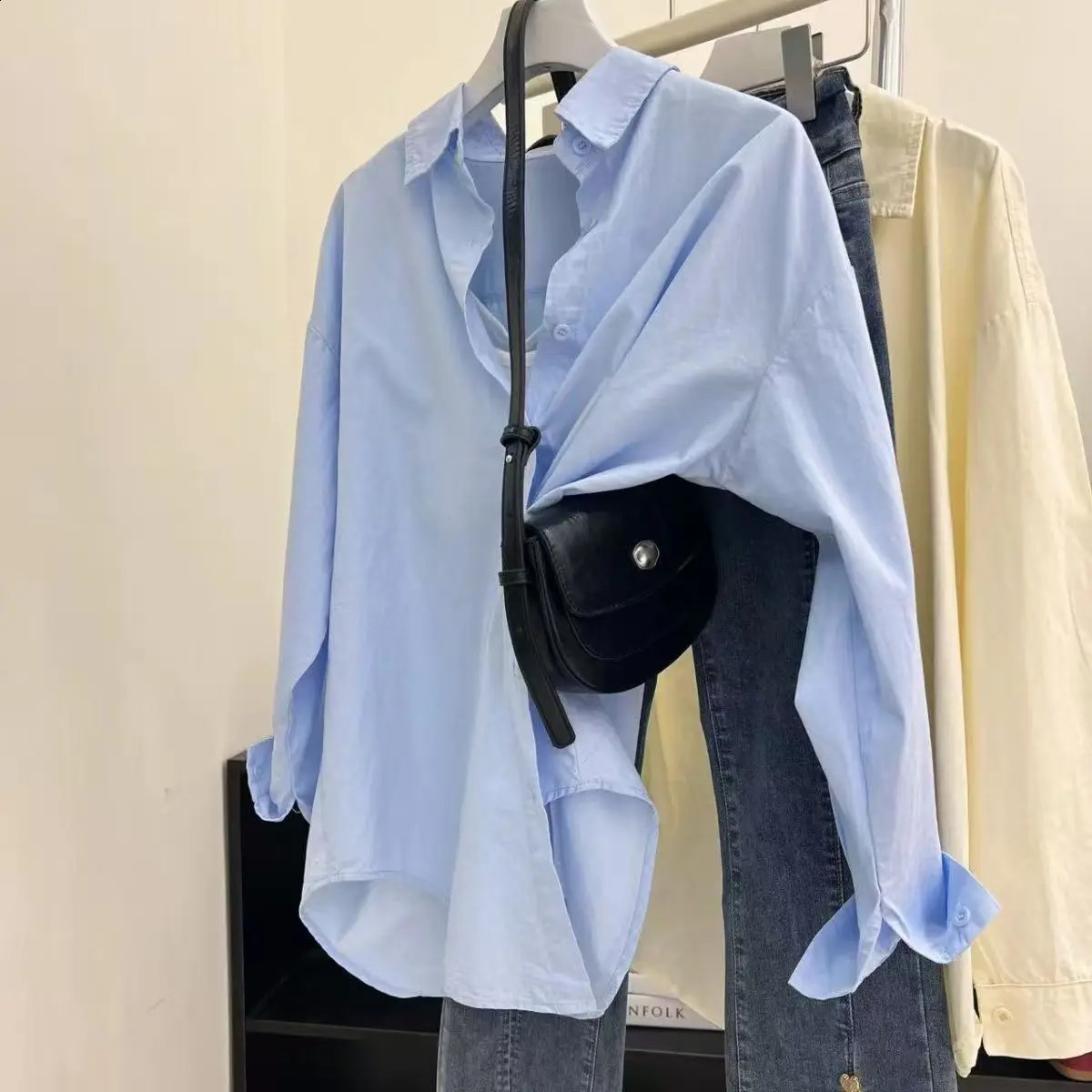 2025 Spring In Womens Shirts Blouses Casual Matching Long Sleeve Tops Sweet Basic Ladys Korean Chic Coat Jacket 250312