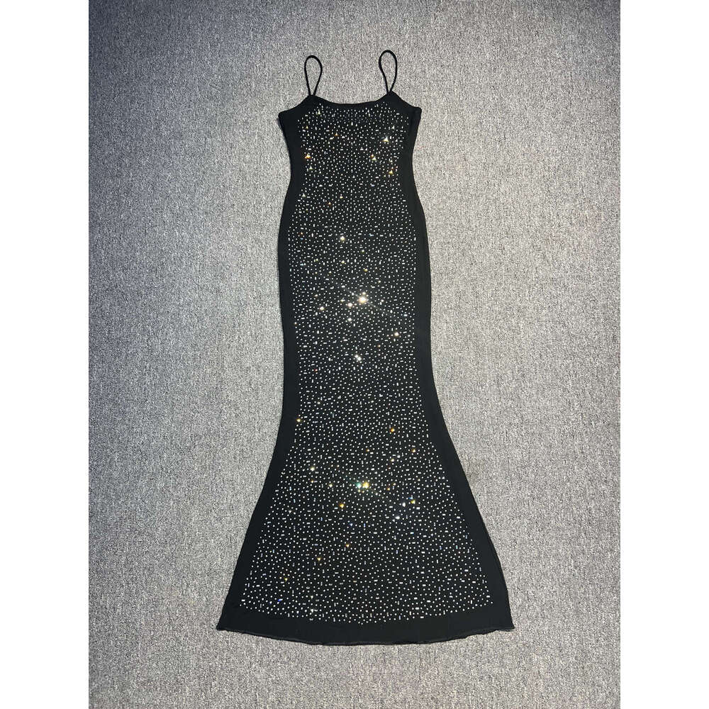 High End Women's Hot Stamping Suspender Dress, Sexy, Light Luxury, Niche Banquet, Birthday, Sexy Dress
